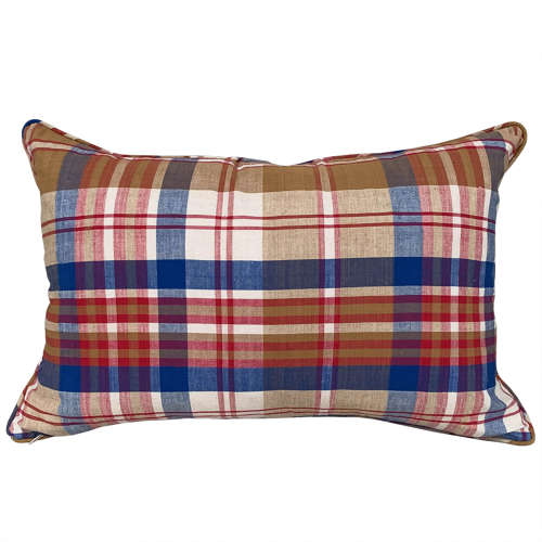 Ochre And Plaid Cushions