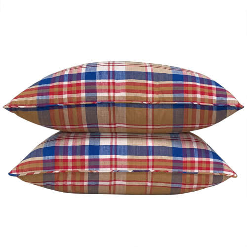 Ochre And Plaid Cushions