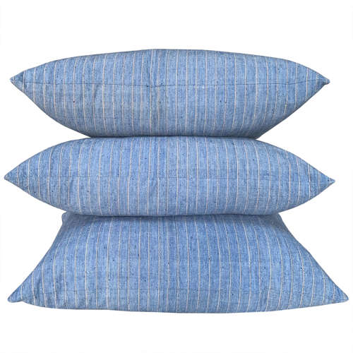 Pale Blue And White Pinstripe Cushion