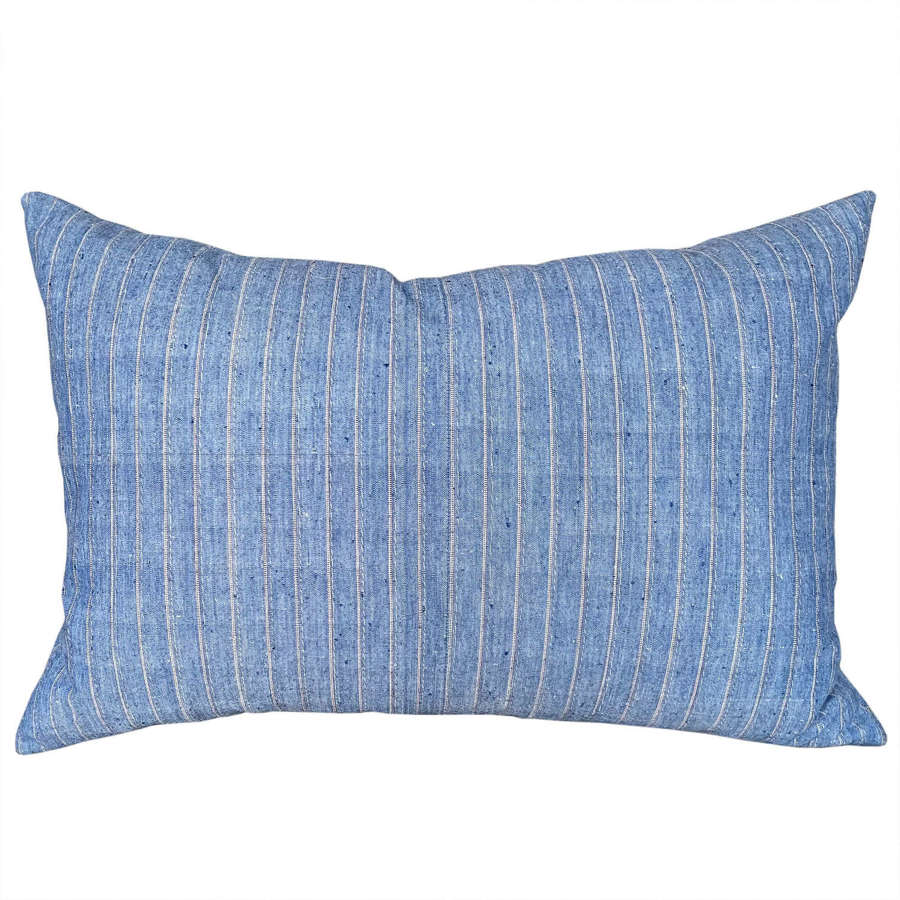 Pale Blue And White Pinstripe Cushions
