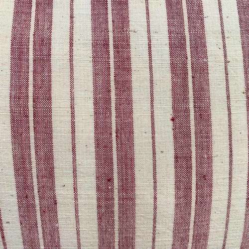 Red Ticking Striped Cushion With Tassels