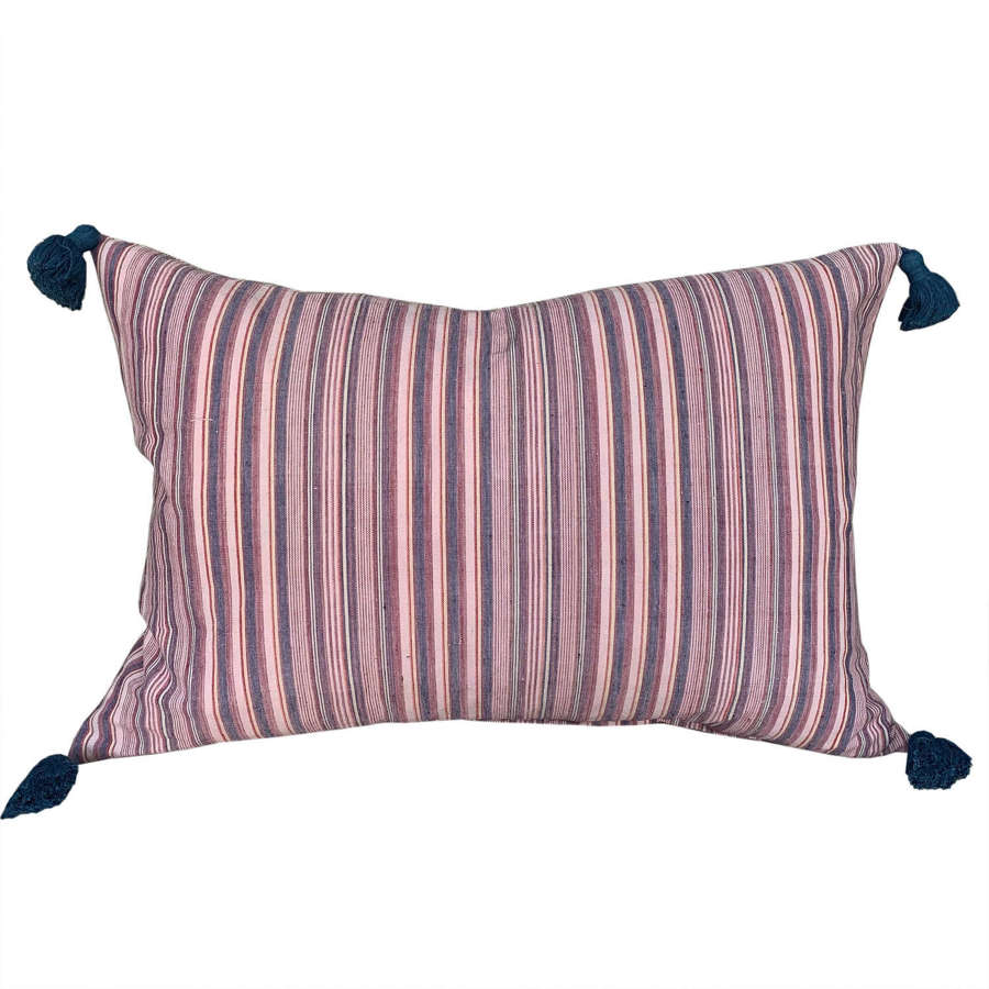 Dusty Pink Striped Cushions With Tassels