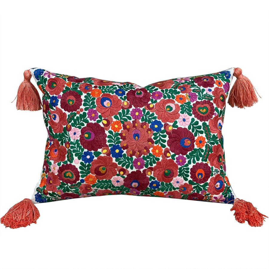 Matyo Embroidery Cushion With Tassels