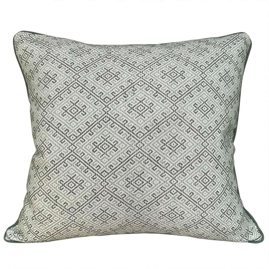 Hand Woven Green Brocade Cushions