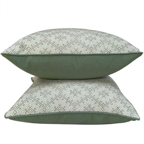 Hand Woven Green Brocade Cushions