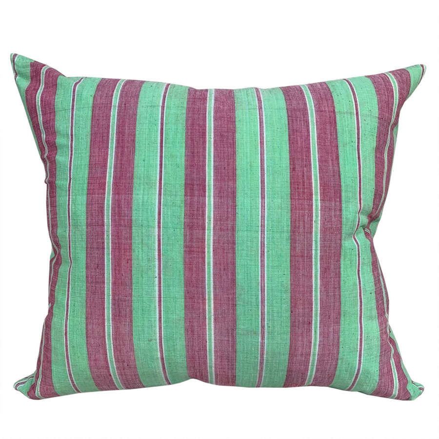Pink And Green Striped Cushions
