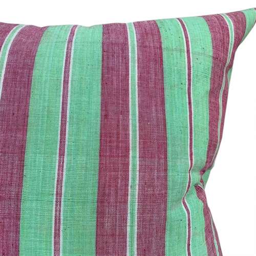 Pink And Green Striped Cushions