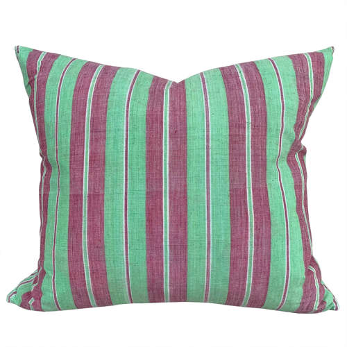 Pink And Green Striped Cushions