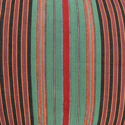 Lombok Cushions, Green With Orange Stripes