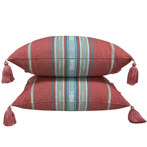 Lombok Cushions, Pink And Blue