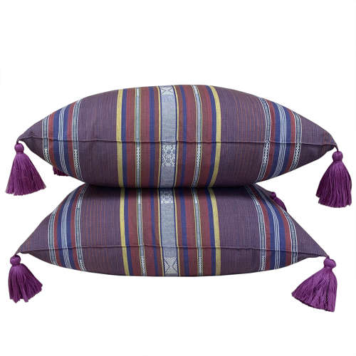 Lombok Cushions, Aubergine