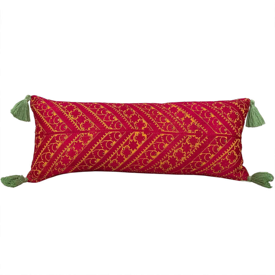 Swat Pillow With Green Tassels