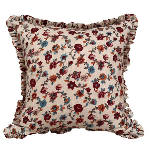 Floral Cushions With Frill Trim