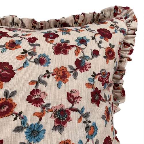 Floral Cushions With Frill Trim