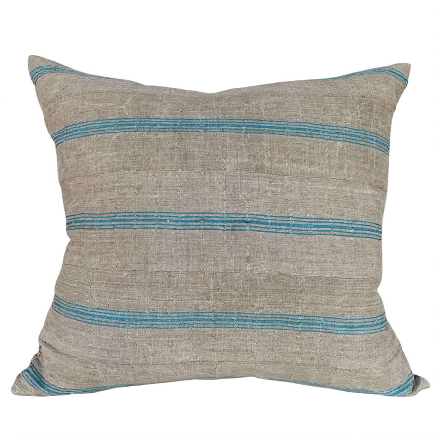 Yoruba Cushions With Blue Stripe