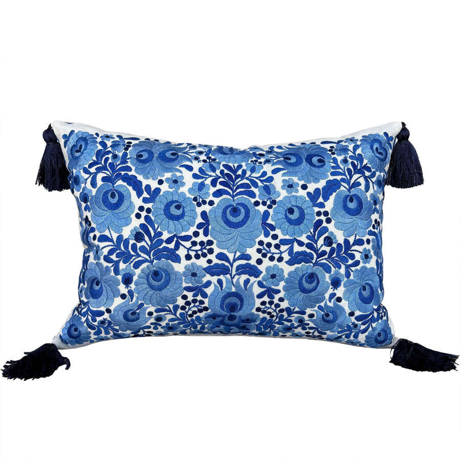 Blue Matyo embroidery Cushion