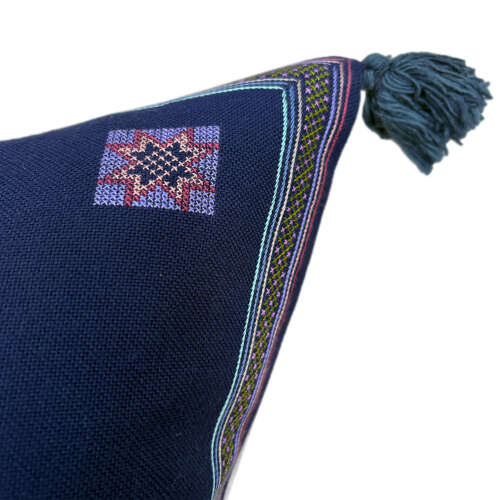 Akha Embroidery Cushion With Tassels