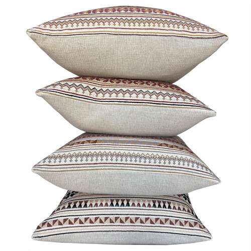 Akha Embroidered Pillow, Black And Brown