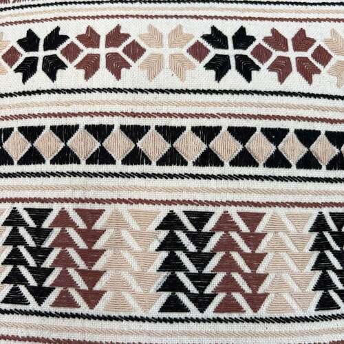 Akha Embroidered Pillow, Black And Brown