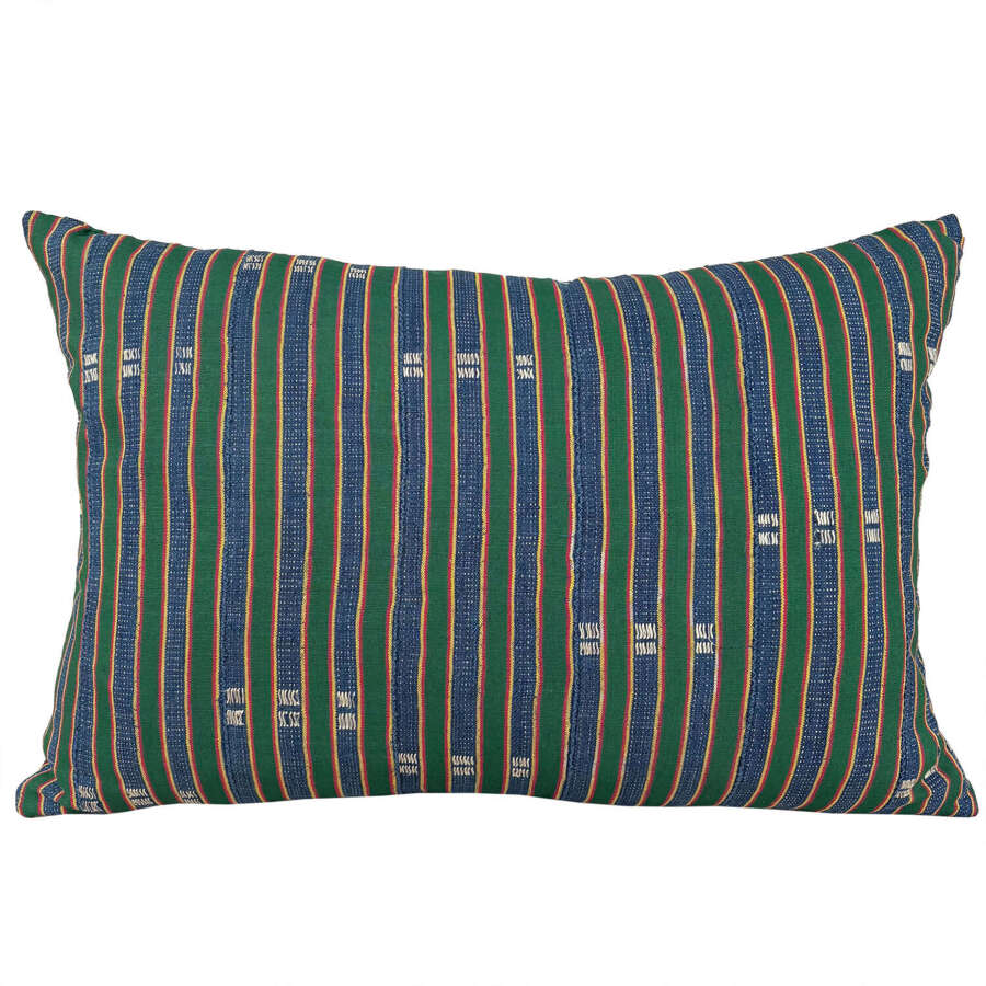 Ewe Cushion Green And Blue Stripe