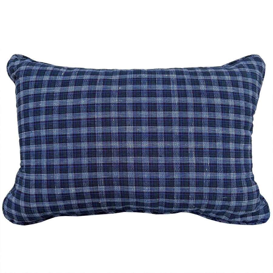Small Blue And Green Checked Cushion