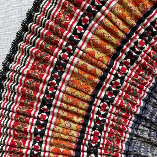 Framed Miao Sichuan skirt, yellow