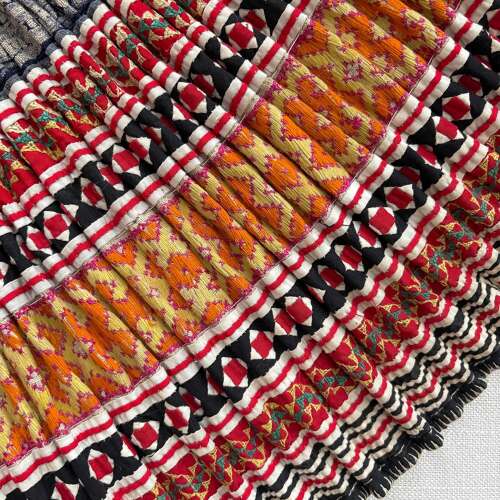 Framed Miao Sichuan skirt, yellow