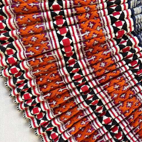 Framed Miao Sichuan Skirt, Orange