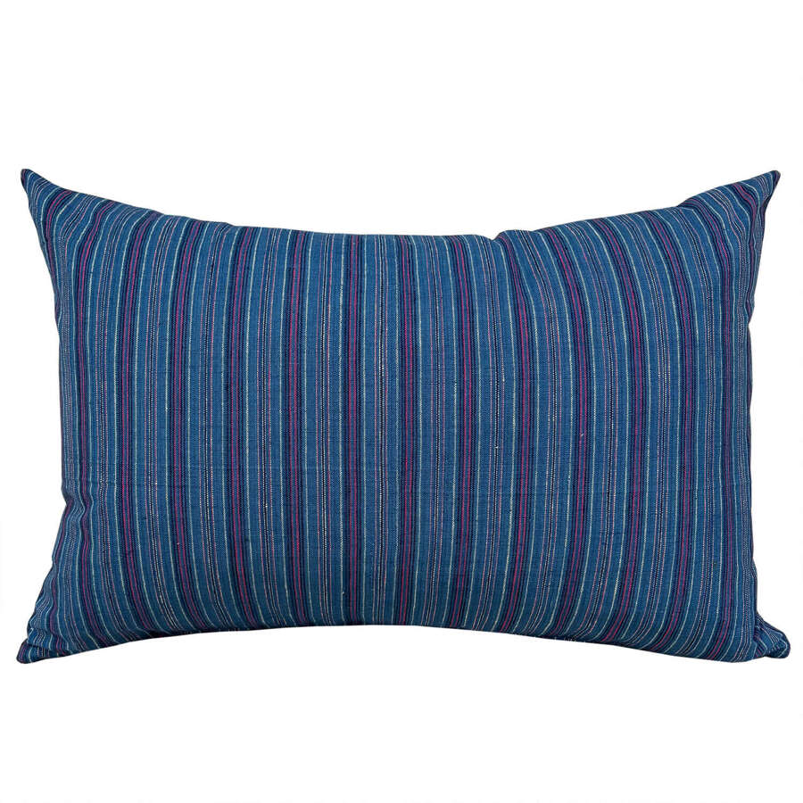 Blue Cushions With Pink Stripes