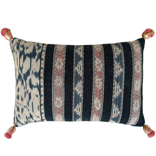 Indigo Savu ikat lavender pillows