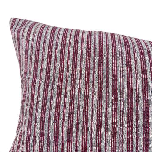 Raspberry And White Stripe Cushions