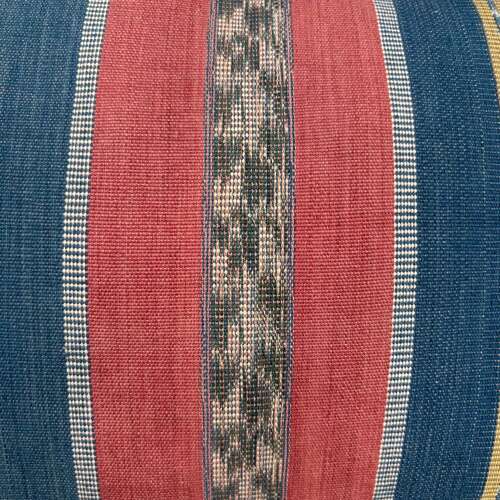 Flores Sikka Cushion, pink and blue With Tassels