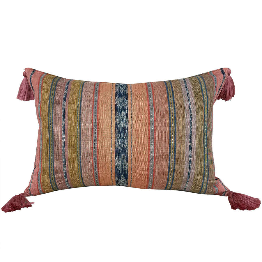 Flores Sikka Cushions, Pink & Orange With Tassels