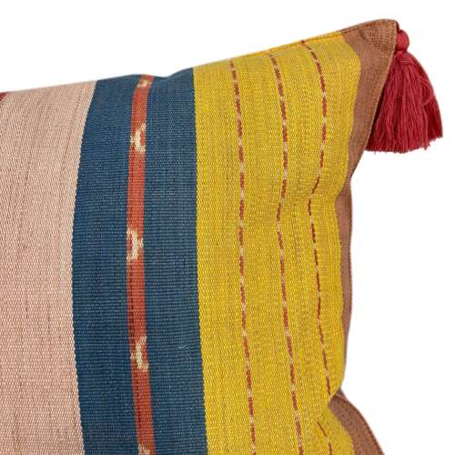 Flores Sikka Cushions, Rust & Yellow With Tassels