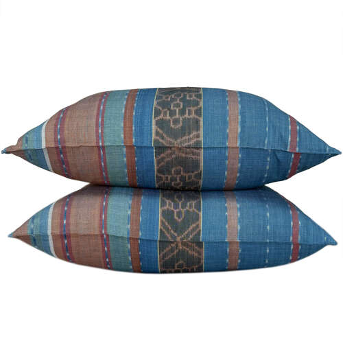 Flores Sikka Cushions, Blue & Brown