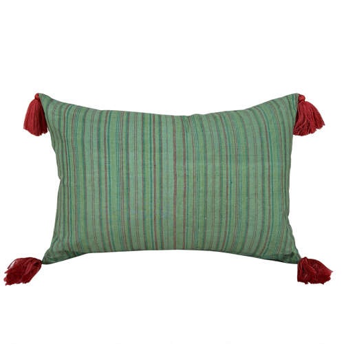 Songjiang Cushions, Green With Rust Tassels