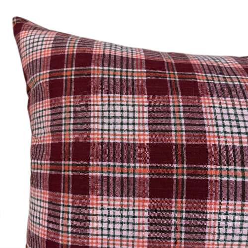Berry And Orange Plaid Cushions