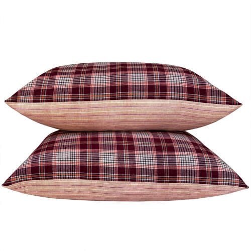 Berry And Orange Plaid Cushions