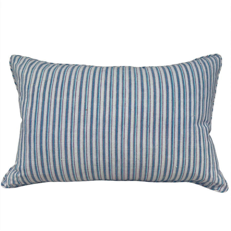 Pale Blue And Mauve Striped Cushions