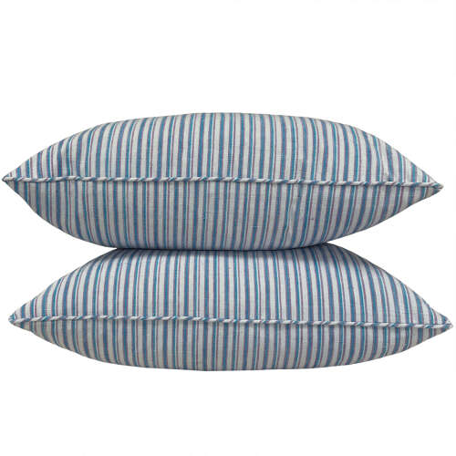 Pale Blue And Mauve Striped Cushions