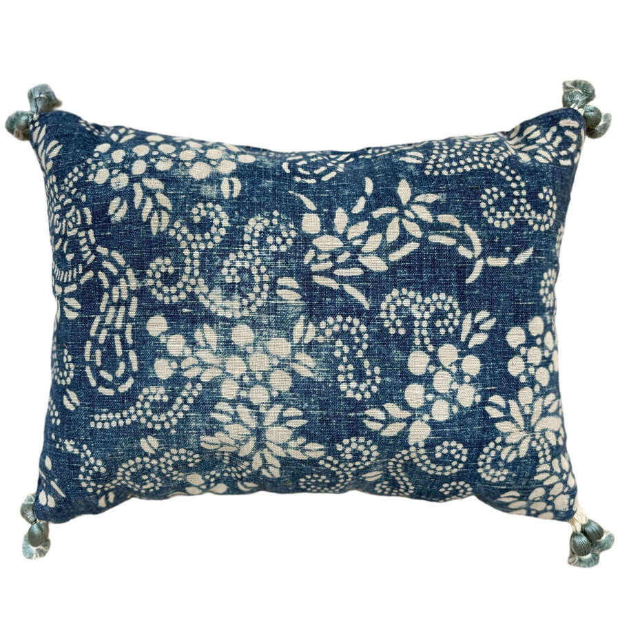 Indigo resist lavender pillow