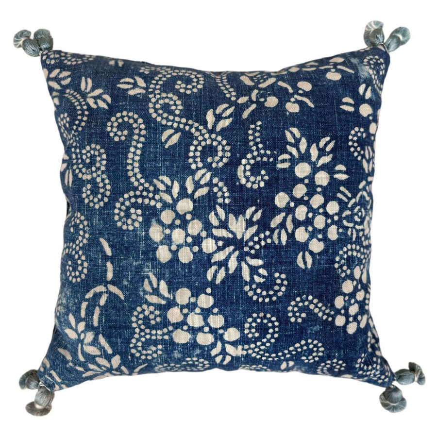 Indigo resist lavender pillow