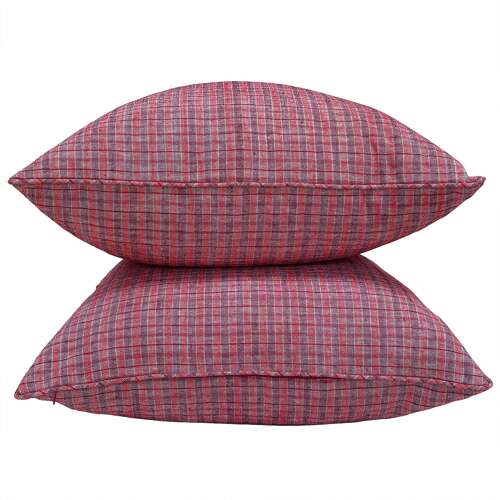 Double Red Checked Cushions
